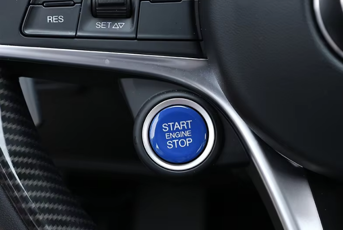 Car Steering Wheel One-button Start Decoration Sticker Cover for Alfa Romeo BLUE