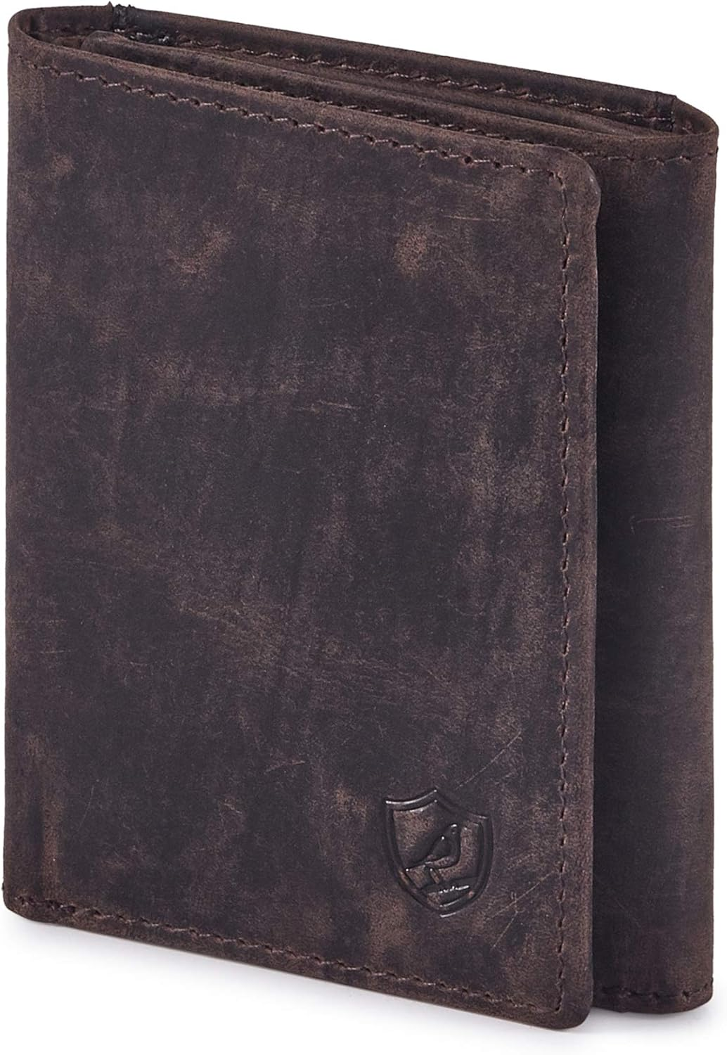 Men's RFID-Blocking Trifold Leather Wallet with ID Window-image