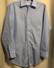 77B BROOKS BROTHERS Blue Cotton Dress Button Up Shirt Size 16 2/3