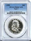 1956 Franklin Half Dollar PR66 CAM Type 2 PCGS Coin Proof Cameo White 86697