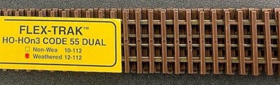 Micro Engineering HO-HOn3 Code 55 Dual Gauge Weathered Flex-Track ~ 1 Pc ~12-112