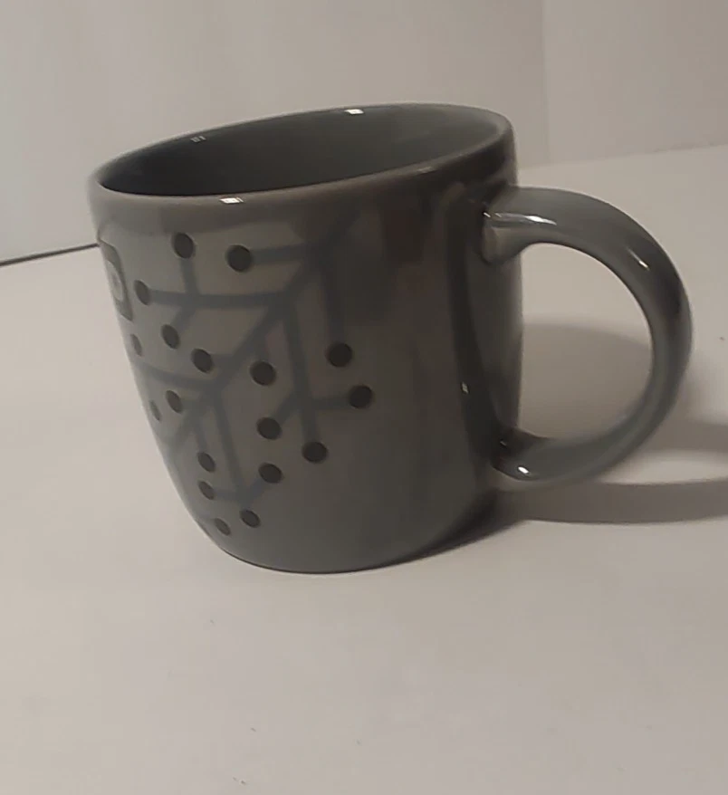 Taza Dunkin Donuts Gris Claro Vacaciones Navidad Copo de Nieve Café Taza de Té 2014 Foto 2 de 4