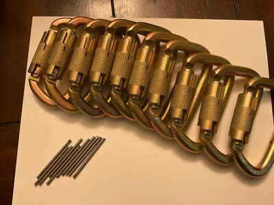 10 Pack Fusion Tacoma Carabiner Extra Duty 60kn - 11,200Lbs HIGH STRENGTH