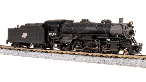 Locomotora de vapor Broadway Limited 7854 escala N CNW USRA Light Mikado #2445 | Zustand: New