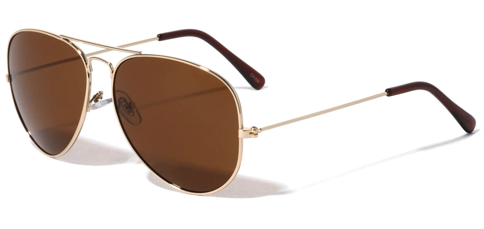 Aviator Sunglasses Tear Drop Dark Lens 55mm (Gold)-image