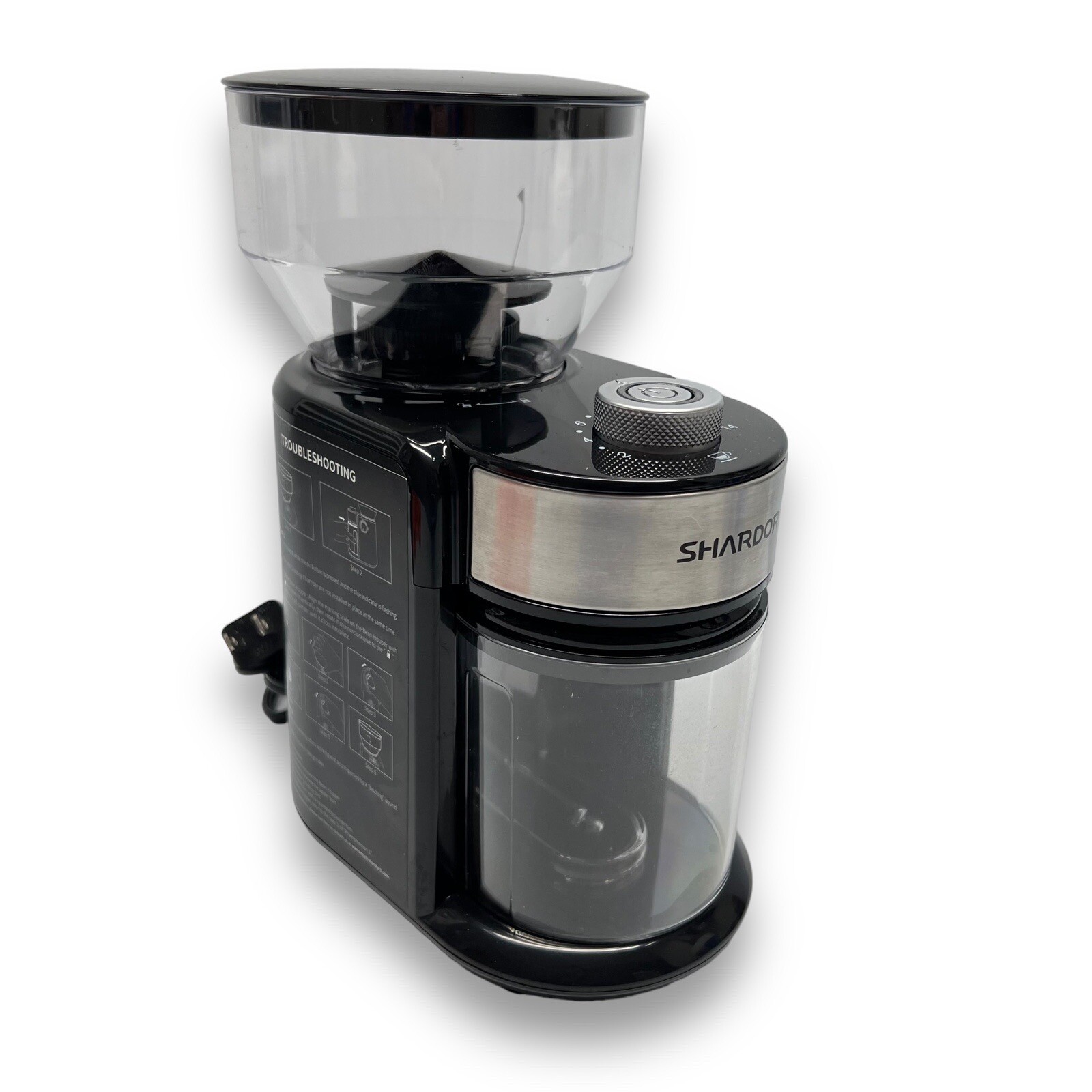 Shardor Coffee Grinder CG835B Black Top Bean Hopper Adjustable Burr
