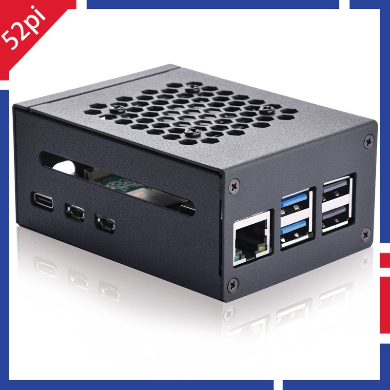 Raspberry Pi 5 Metal Case Enlosure Shell with Cooling Fan Heat sinks for RPI 5