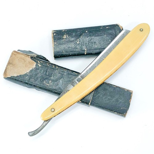 Vintage German Carbine Cut Throat Razor Bleckmann Solingen In Original Case - Picture 3 of 9
