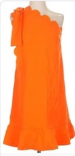 Victoria Beckham for Target Orange One Shoulder Scalloped Dress  Sz M NWT