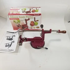Johnny Apple Peeler, Corer, Slicer, Pie Maker, Stainless Steel Blades Red