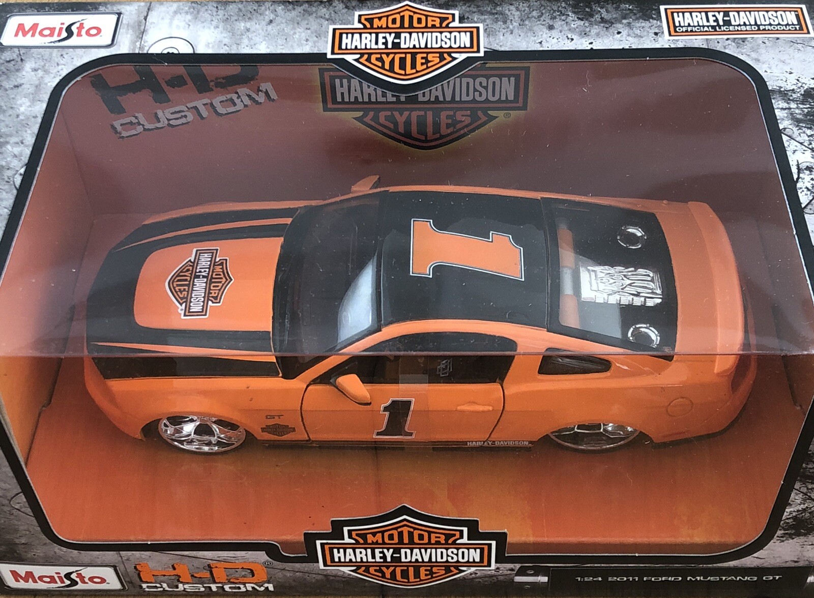 Ford Mustang GT 2011 Maisto 1:24 d'exception pour collectionneur de miniatures Harley Davidson