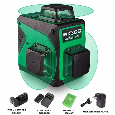 3x360 Rotary Laser Level Self Leveling Green Beam Three Plane