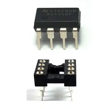 10PCS RC4558 + Sockets Dual Operational Amplifier DIP-8 New IC