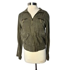 Massimo Supply Company Jacket M Military Green Lightweight Long Sleeve Zipper