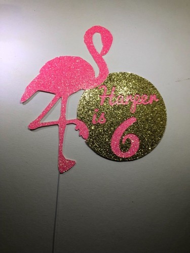 Personalised Flamingo and Pineapple Cake topper and Cup cake Decoration - Picture 9 of 20
