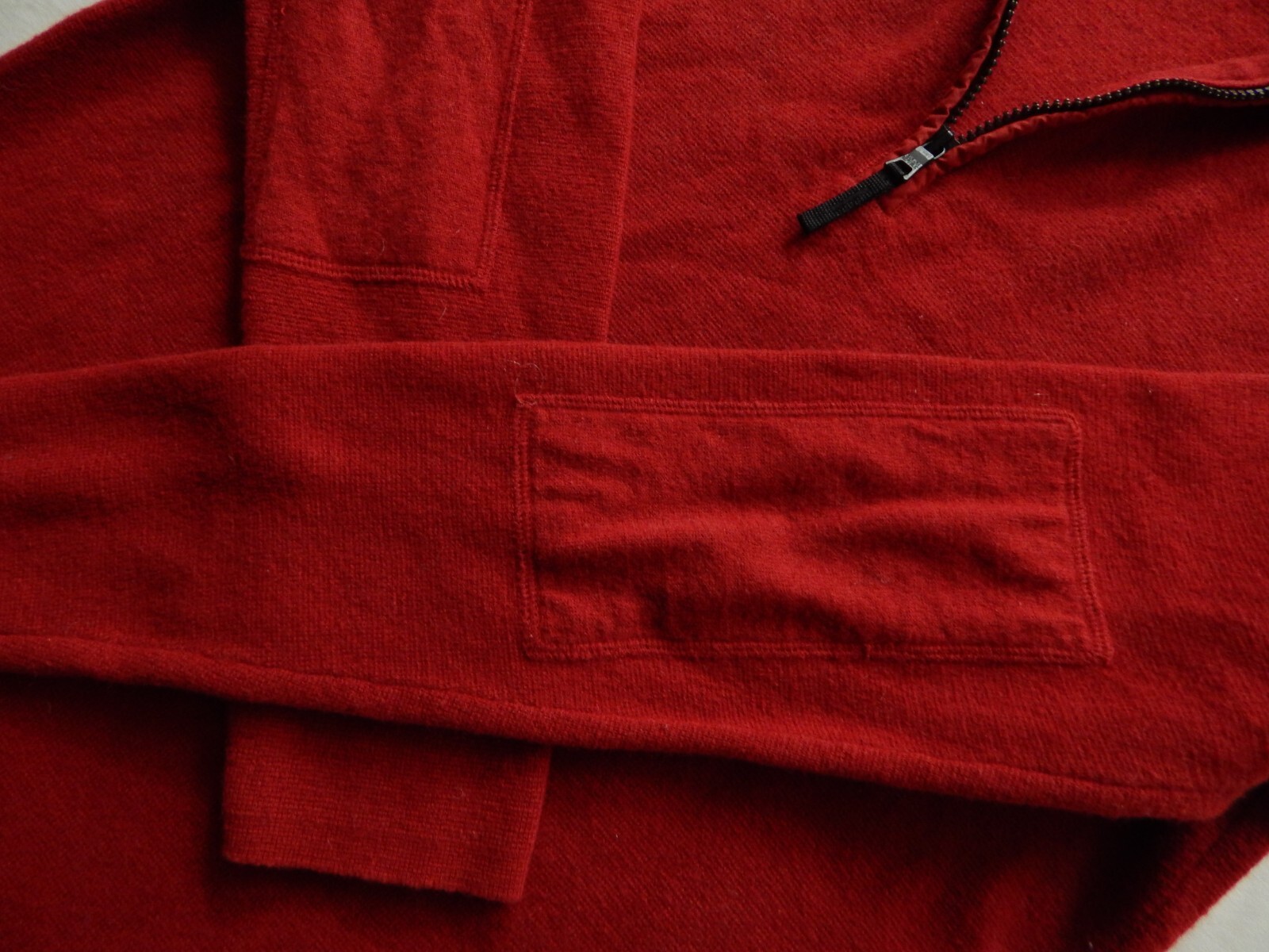 Wool Solid Red Half Zip Turtleneck Pullover Sweat… - image 7