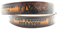 HEAVY EQUIPMENT OPERATOR TRUCK TOOL CRANE EMBOSSED COWHIDE LEATHER BELT USA MADE