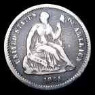 1861 Seated Liberty Half Dime Silver ---- Nice Coin ---- #199T