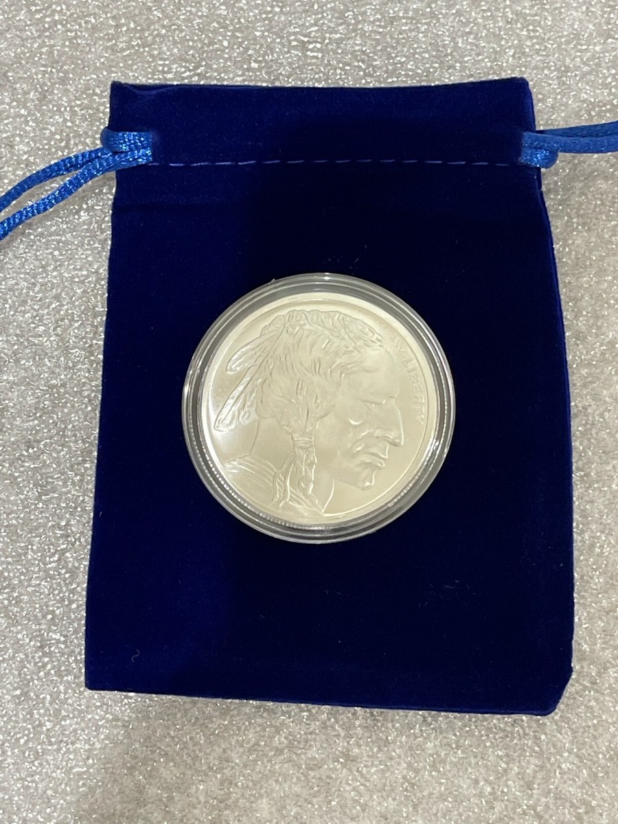 ONE TROY OUNCE .999 SILVER ROUND GOLDEN STATE MINT INDIAN HEAD & BUFFALO