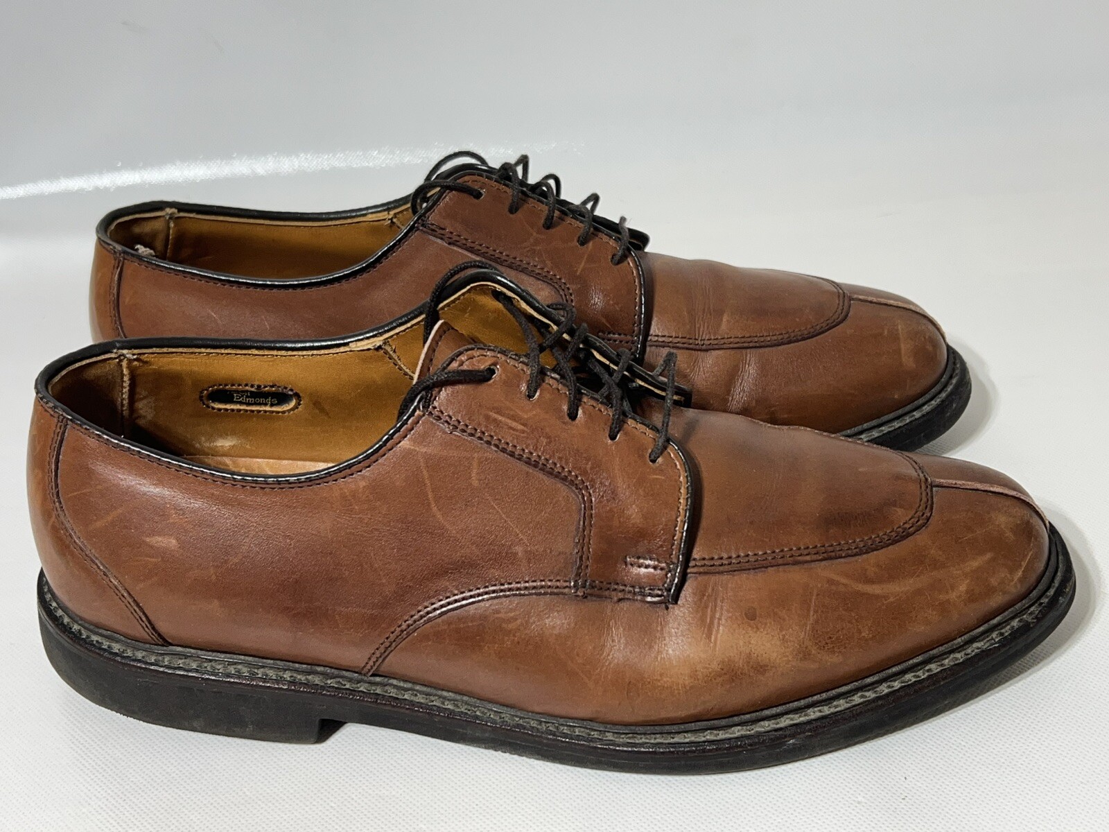 SAOLA Scarpe uomo ALLEN EDMONDS taglia 11 D Ashton punta divisa derby vibram 1628 marrone