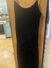 dress Evening Black Spaghetti Straps Velvet