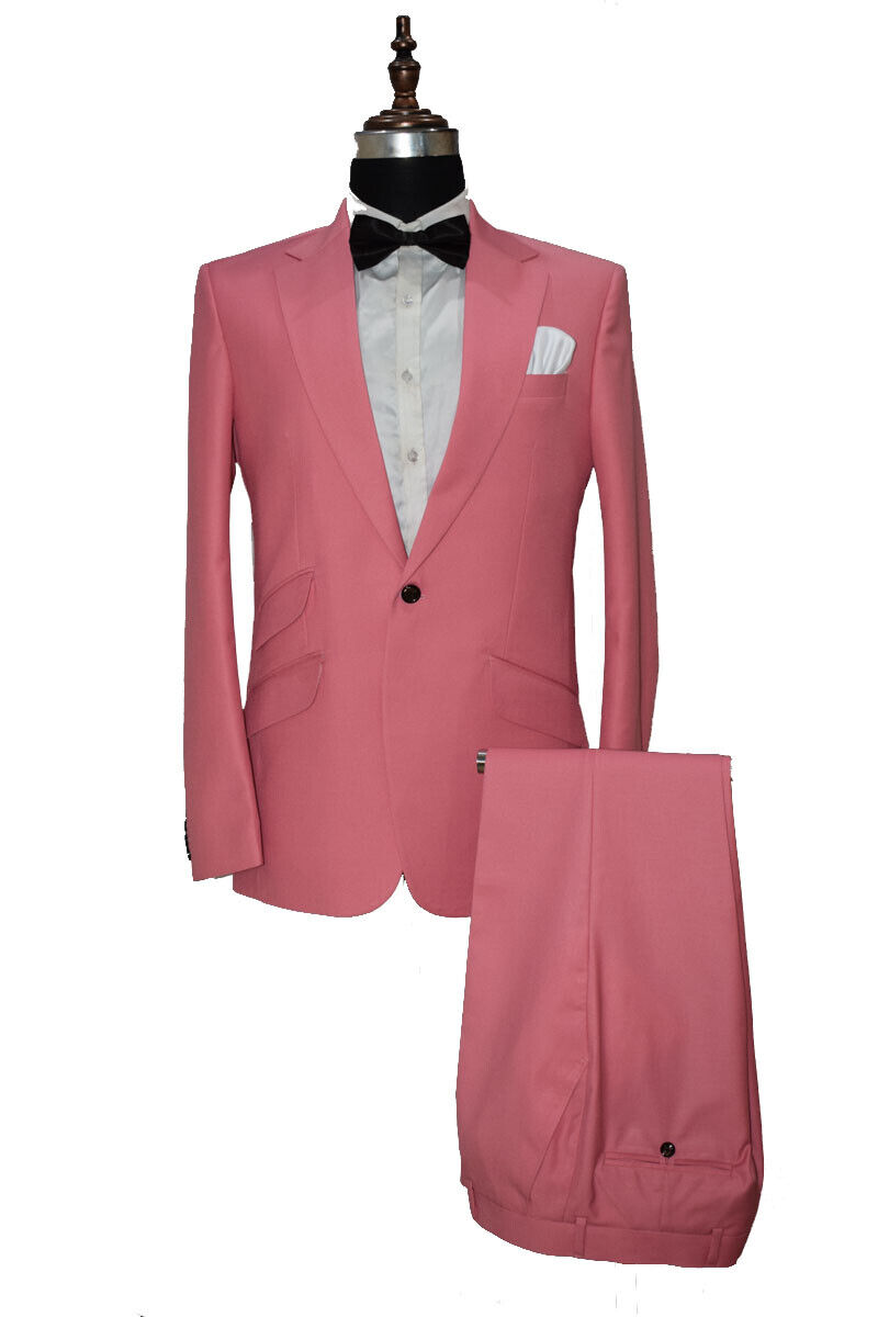 Men Pink Suits Designer Grooms Wedding Dinner Party suits (Coat+ ...