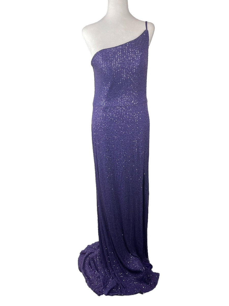 La Femme One-Shoulder Sequin Jersey Gown Size 12 Color Purple | eBay La Femme One-Shoulder Sequin Jersey Gown Size 12 Color Purple | eBay