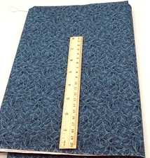 Oakhurst Textiles Signature Classics BLUE ON BLUE FOLIAGE LEAVES Cotton Fabric