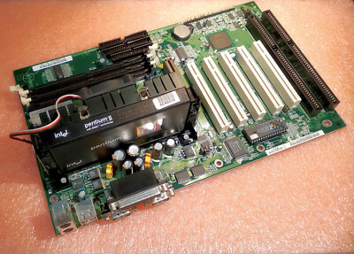 BCM QS440BX + CPU + 384 MB 20540-001 pwb revB01 8FY94800101  i440BX motherboard