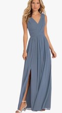 NWT Sukleet Women's V Neck Bridesmaid Dress with Pockets 2 Dusty Blue