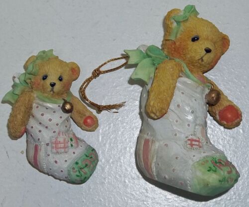 Cherished Teddies 1992 Ornament and Magnet Bear in Stocking New # 950653 - Picture 1 of 8