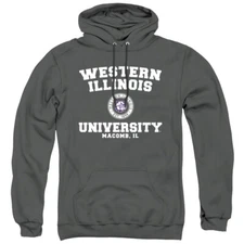 WIU Adult Pullover Hoodie Circle Badge, Charcoal, S-3XL