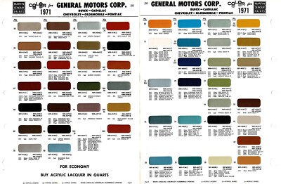 1971 GM CHEVY CORVETTE CHEVELLE CADILLAC BUICK OLD'S PONTIAC PAINT