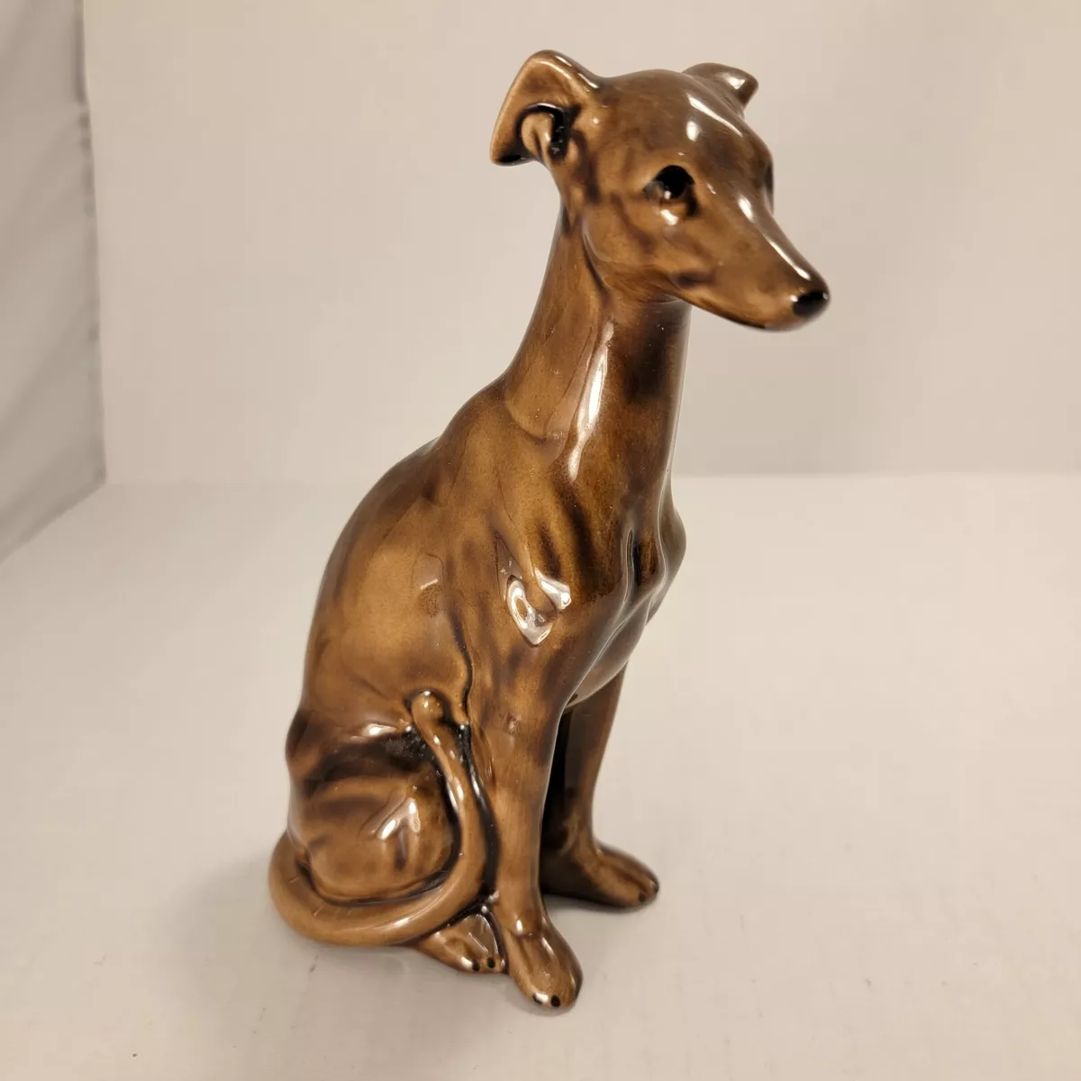 Vintage Porcelain Tilso Japan Greyhound Dog Figurine Hand Painted