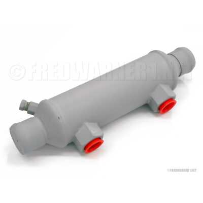 Seakamp 26144 Marine Oil Cooler 2x6" Body 1/2" NPT 1-1/4" Hose Copper