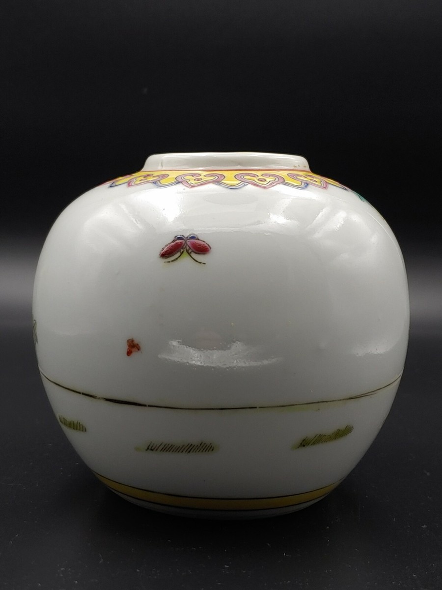 民国粉彩瓷三娘教子茶叶罐Vintage Chinese Famille Rose Porcelain