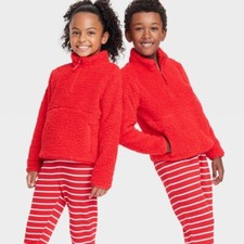 Wondershop Kids Matching Family Half-Zip Sherpa Pullover Red 10-12 Large 3082