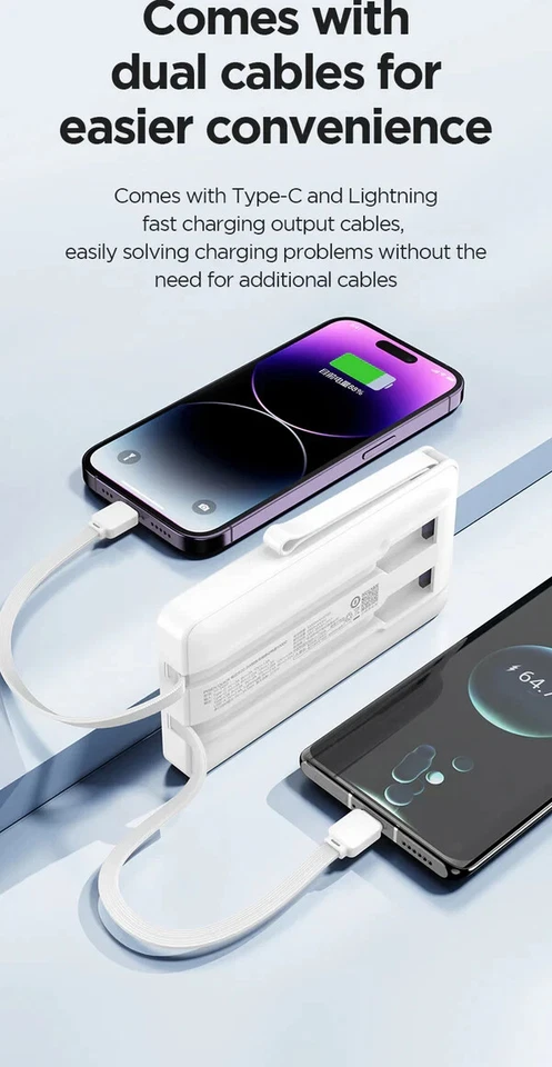 Banco de alimentación PowerView 2 en 1 carga más rápida 10000 mAh (blanco) Foto 4 de 4