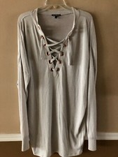 Express Womens Sweater Tunic Dress Fine Gauge  With Grommets Size S