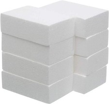 8 Pack Craft Foam Blocks 6X4X2In Polystyrene Brick Rectangle for Arts School Pro