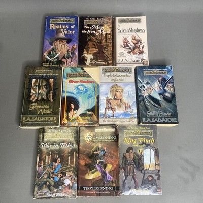 Lot of 10 Forgotten Realms Vintage Paperback Books RA Salvatore TSR Fantasy