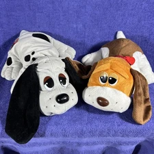 Pound Puppies Pair 1 Vintage 1997 Gray/black And 1 Brown/White Rescue 2014 #140