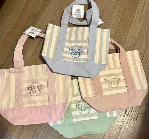 TRADER JOE’S STRIPED MINI TOTE set 20 each shipped