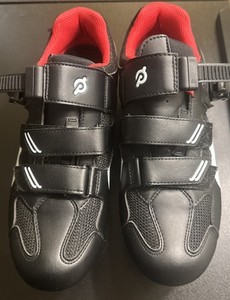 Peloton Triple Strap Cycling Biking Shoes Size EU 40 With Cleats Black