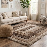 Shaggy Area Rugs Shimmer Modern Soft Border Design Hand Carved Shiny Living Room
