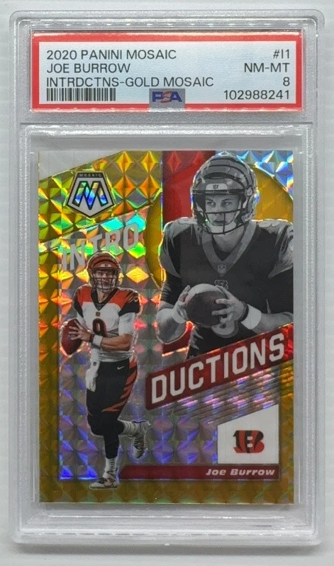 Joe Burrow Panini Mosaic Introductions #I1 Gold Mosaic