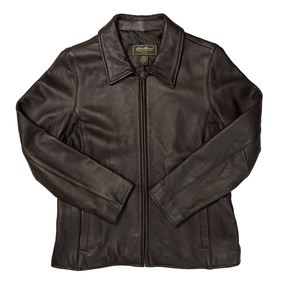 Eddie Bauer Leather Outer Shell Black Coats, Jackets & Vests for