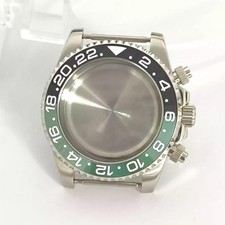 40MM Watch Case with Flat Sapphire Crystal Ceramic Bezel for VK63 Movement