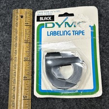 NOS Vintage 1977 Dymo Black Labeling Tape 3/8" x 12' 9mm Package Wear