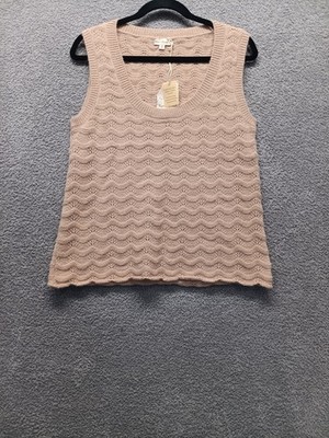 Hem & Thread Knit Tank Top M Blush Textured Sleeveless NWT  Fairy Cottagecore